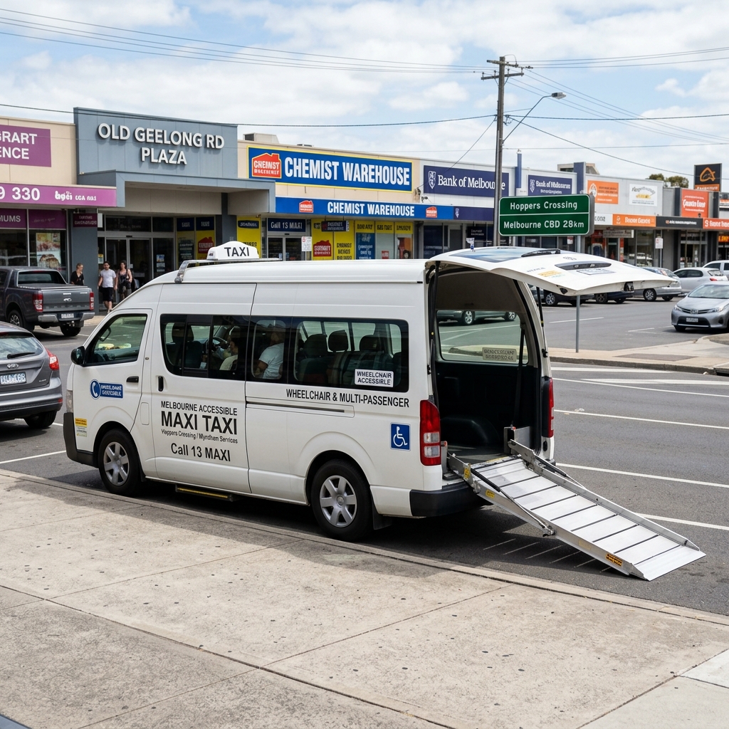 Clean wheelchair accessible Maxi Taxi parked in Hoppers Crossing, Melbourne